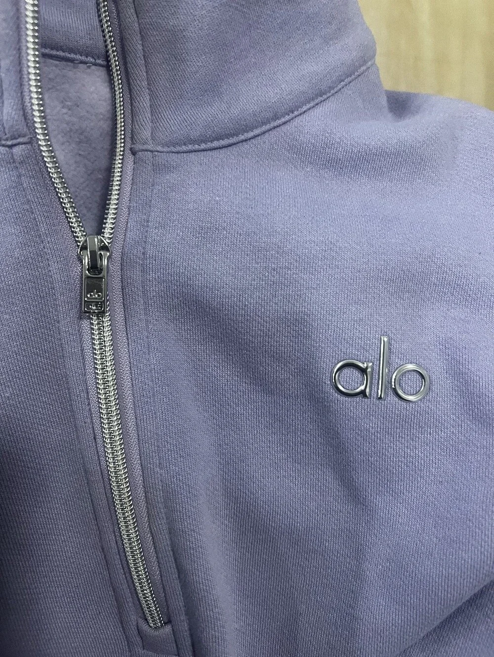 ALO Yoga Women's Lavender Half-Zip Pullover Xl